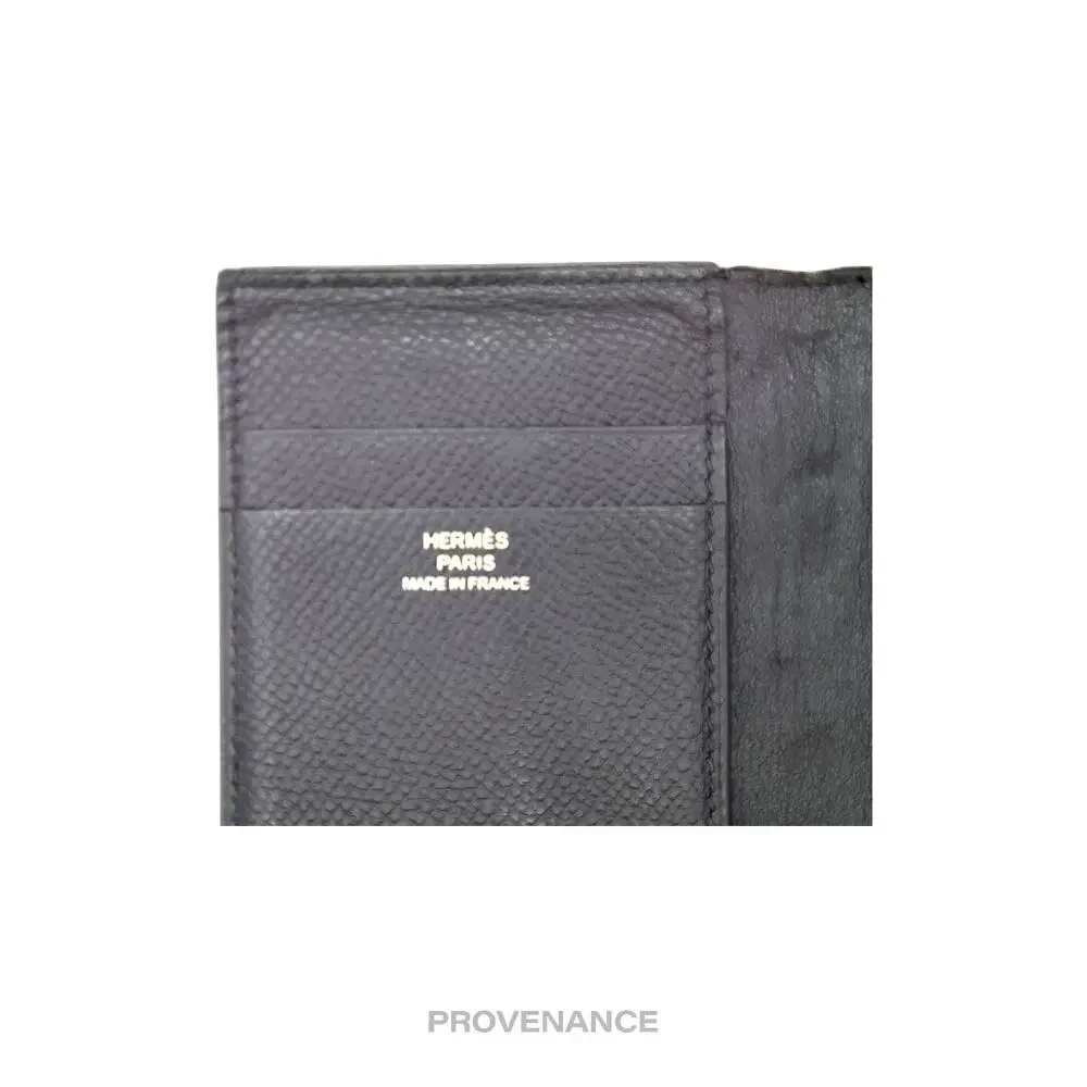 🔴 Hermes MC2 Euclide Card Holder Wallet - Epsom Noir Black